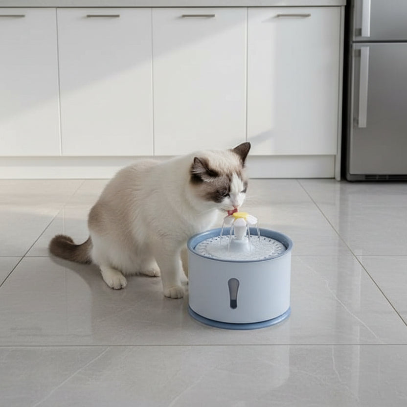 Cat Water Fountain 2.4 L with Filter, Dog Water Fountain, Quiet Pet Drinking Fountain with Stainless Steel Bowl_01
