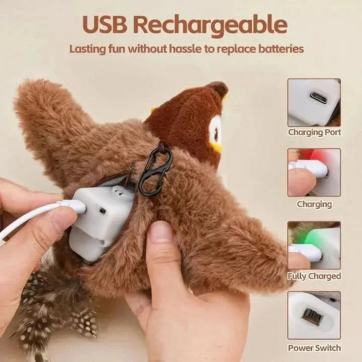 Interactive Cat Toys for Indoor Cats, Rechargeable Plush Cat Toy with Realistic Movement – image 7