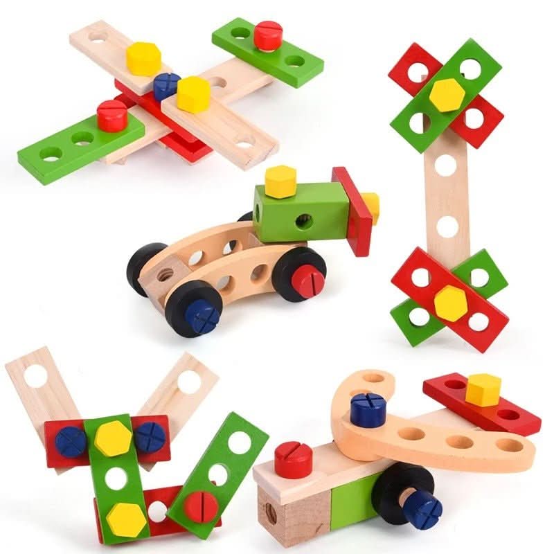 Wooden Construction Set with Case, Educational Toys – image 8