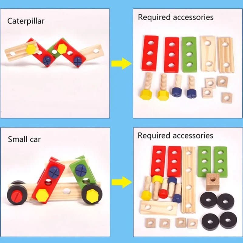 Wooden Construction Set with Case, Educational Toys – image 5