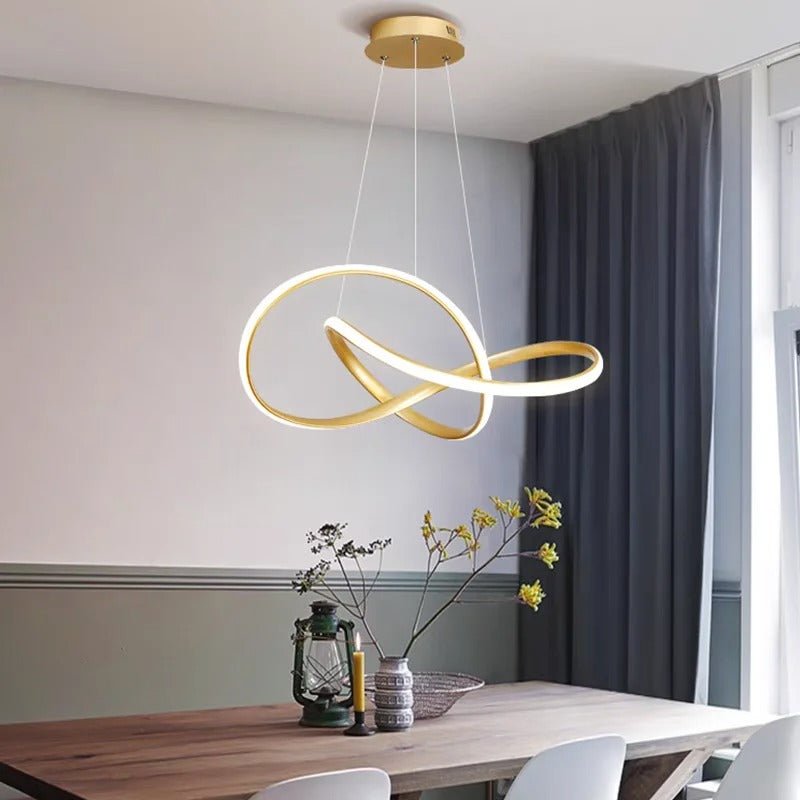 LED Ceiling Light Dimmable with Remote Control, Cloverleaf Pendant Light for Living Room