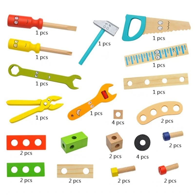 Wooden Construction Set with Case, Wooden Building Blocks 35 Pieces – image 6