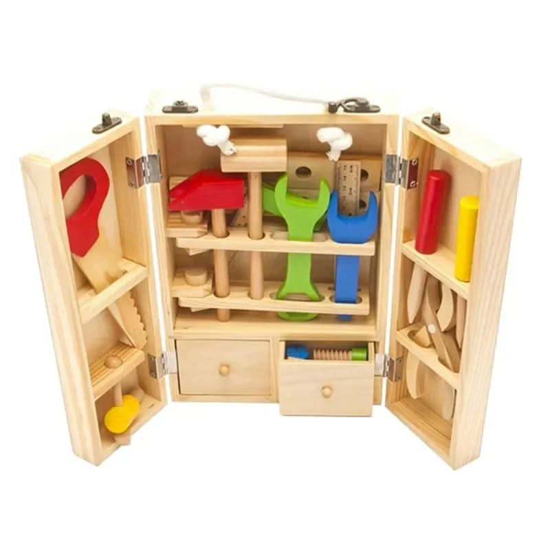 Wooden Construction Set with Case, Wooden Building Blocks 35 Pieces – image 12