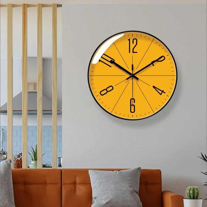 Wall Clocks, Silent Kitchen Clock with Quartz Movement, Nordic Black Wall Clock for Living Room and Bedroom_02