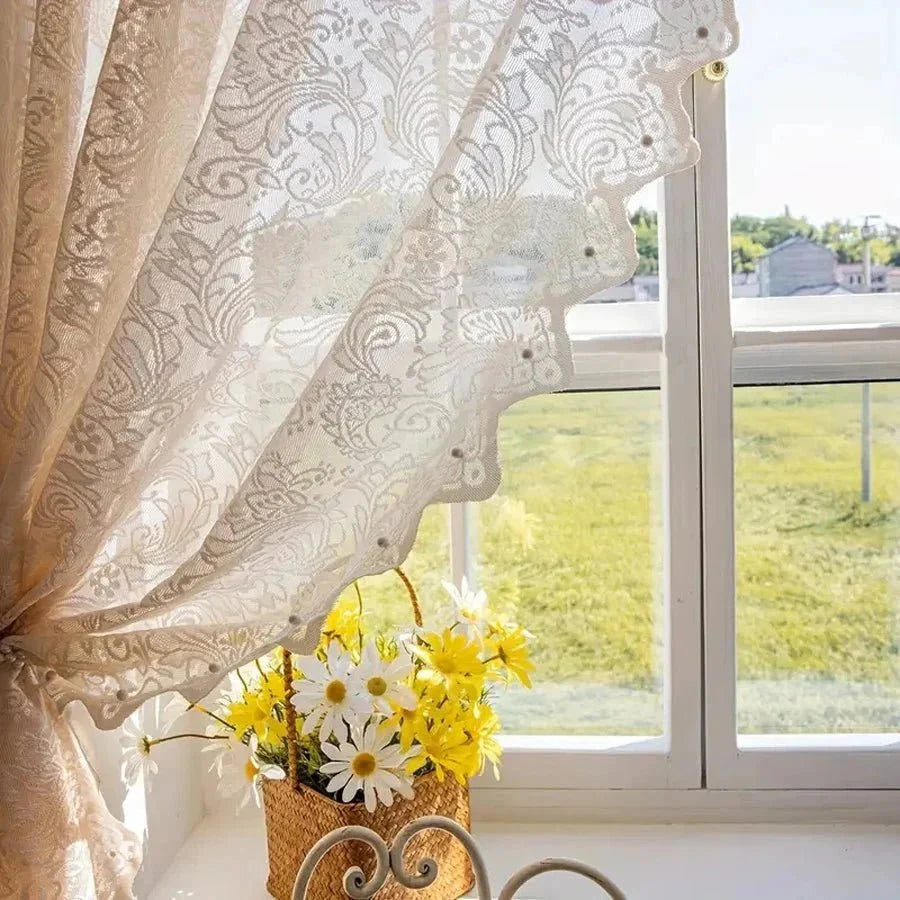 Net Curtains in Phoenix Tail Lace, Voile Curtains for Living Room Windows – image 5