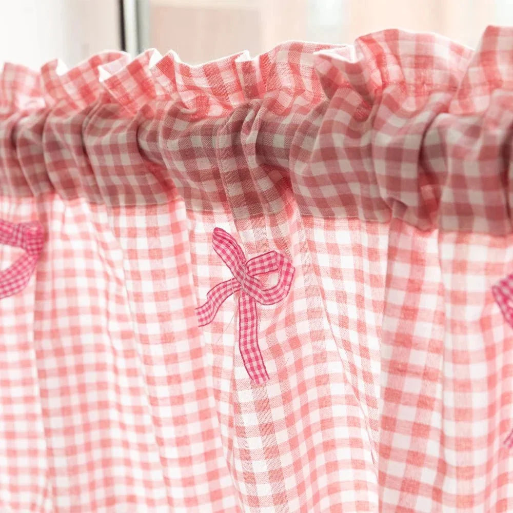 Net Curtains in Checked Lace, Short Curtains for Half Window – image 5