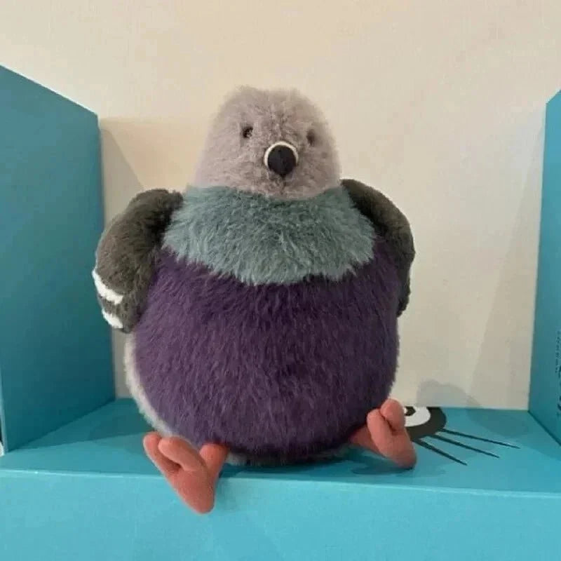 Pigeon Soft Toy, Fluffy Pigeon Plush Toy for Cuddling, Stuffed Animal Bird, 23 cm Cuddly Toy_00