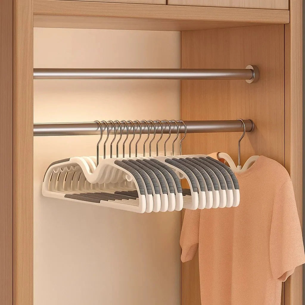 Coat Hangers 2 Pack, Space Saving Clothes Hangers with 360 Swivel Hook, Non Slip Short Neck Hangers for Wardrobe Storage