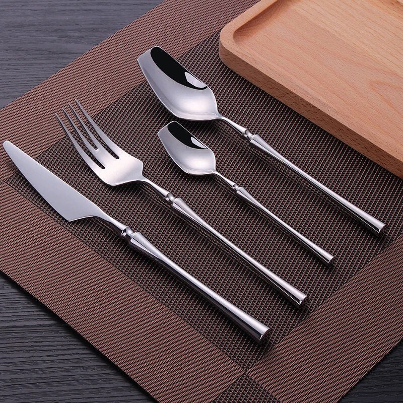Stainless Steel Cutlery Set, Knife and Fork Set with Soup Spoons and Teaspoons, Modern Tableware for Table Settings_05