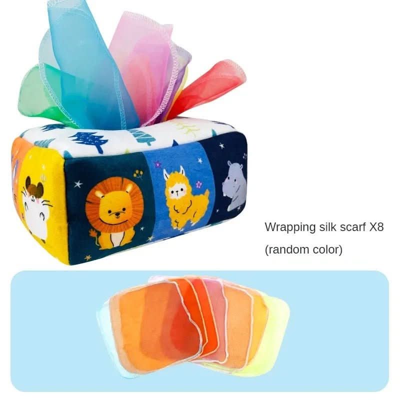 Sensory Box with Silk Scarves, Tissue Box Toy – image 4