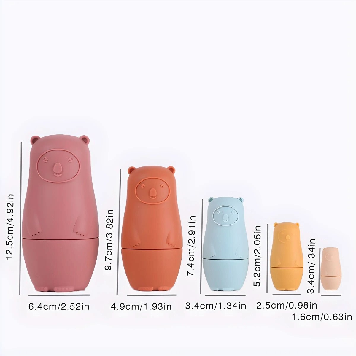 Silicone Nesting Dolls for Babies, Sensory Toys for 6 Month Old, Stacking Toy Bears or Penguins, Toys for 1 Year Old_20