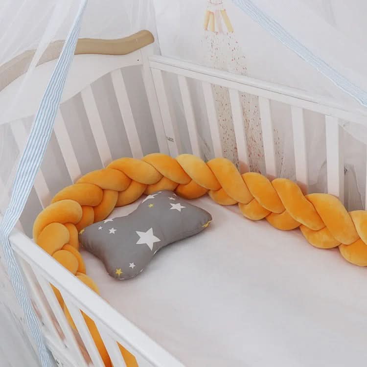 Braided Cot Bumper, Cotton Woven Crib Bumper in 1 to 4 m Lengths, Nursery Decor in Solid Colours_16