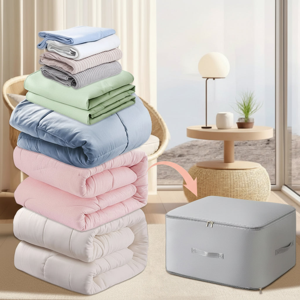 Clothes Storage Bags, Large Duvet Storage Bag, Reusable Airtight Compression Bags for Bedding and Blankets_02