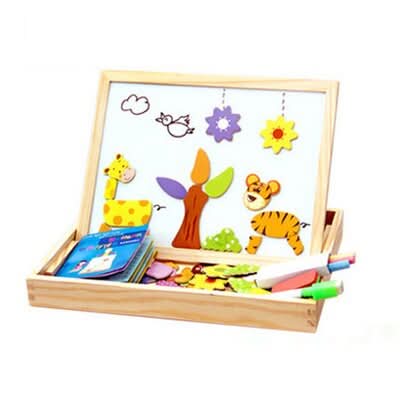 Magnetic Board for Kids, Drawing Board with Magnetic Cards, 3D Wooden Puzzle and Magnetic Game, Wooden Toys for Travel_15