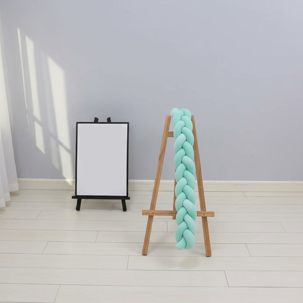 Braided Cot Bumper, Cotton Woven Crib Bumper in 1 to 4 m Lengths, Nursery Decor in Solid Colours_24