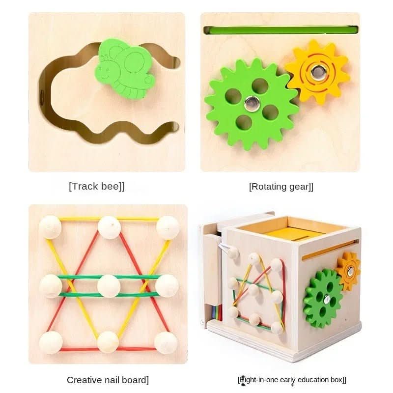 Activity Cube for Babies, Montessori Wooden Toys with 8 Learning Activities, Baby Toys from 6 Months, Activity Centre_05