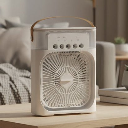 Desk Fan with Humidifier, Portable Fan for Office, Mist Fan with Water Tank, 2 in 1 Bedroom Humidifier_00