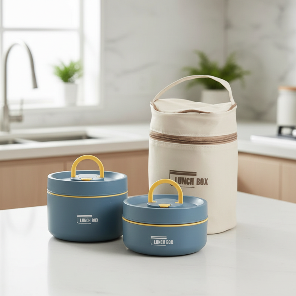 Insulated Lunch Box, Stainless Steel Lunch Box with Thermal Carry Bag, Kids Lunch Box for School and Work