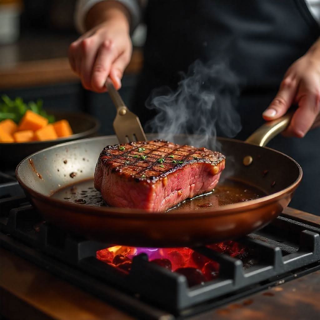 Non Stick Frying Pans, Copper Pan for Induction Hob and Gas, Dishwasher Safe Non Stick Pan Set in 3 Sizes_02