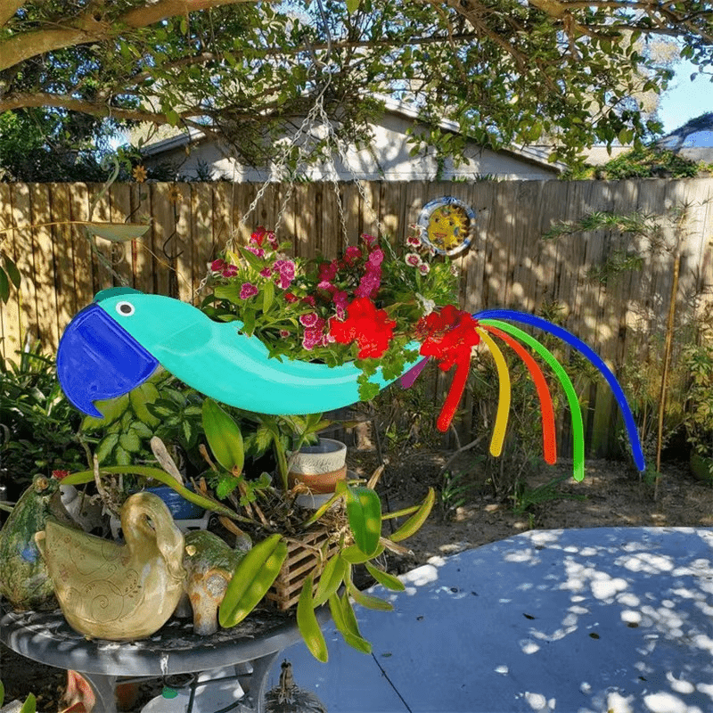 Hanging Planter in Bird Design, Parrot and Rooster Hanging Plant Pot, Garden Ornament for Balcony, Hanging Basket_03