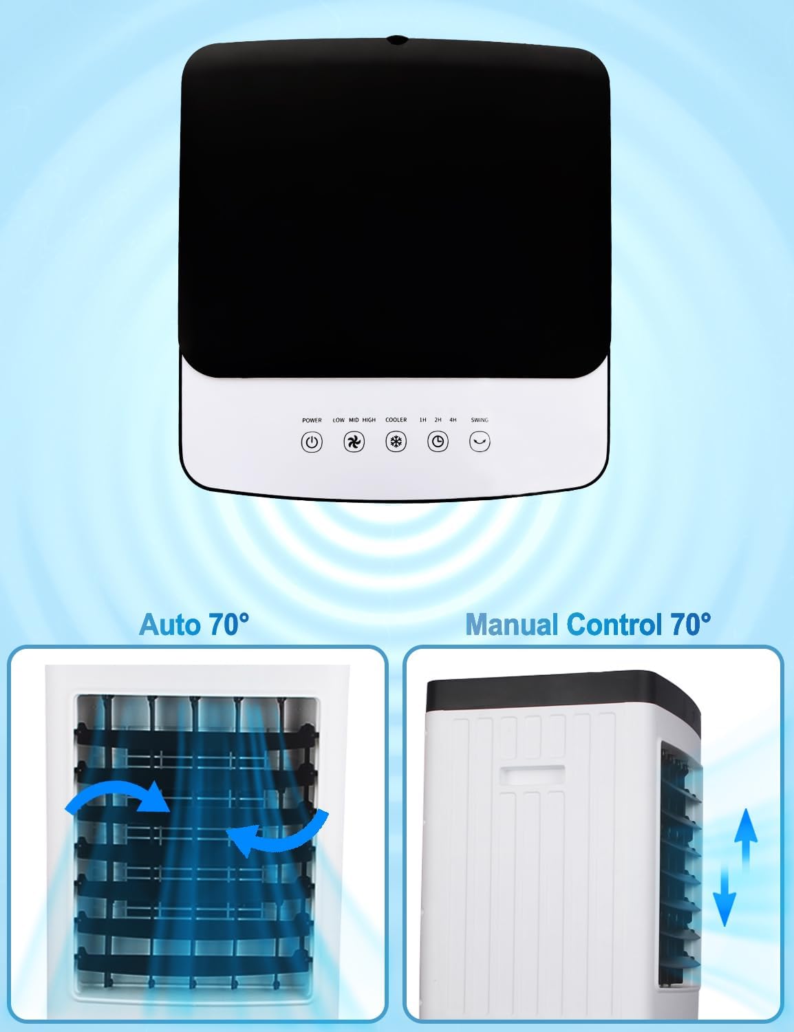 Versatile Portable Air Conditioner | 3-in-1 Evaporative Cooling Fan with 12-Hour Timer for Customized Comfort