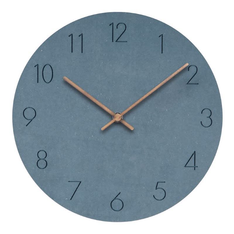 Silent Wall Clock, Kitchen Wall Clock Non Ticking, Modern Wall Clock for Bedroom and Living Room with Walnut Wood Hands_04