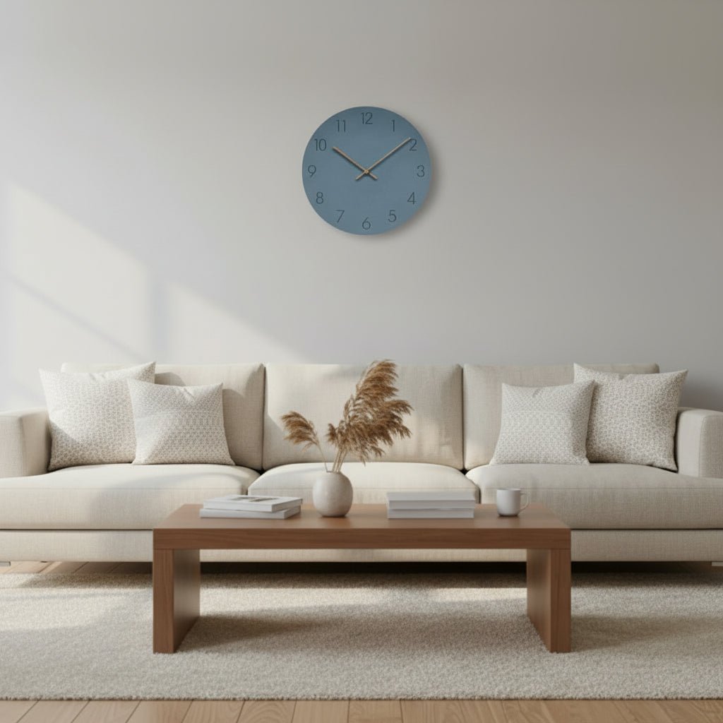 Silent Wall Clock, Kitchen Wall Clock Non Ticking, Modern Wall Clock for Bedroom and Living Room with Walnut Wood Hands_03