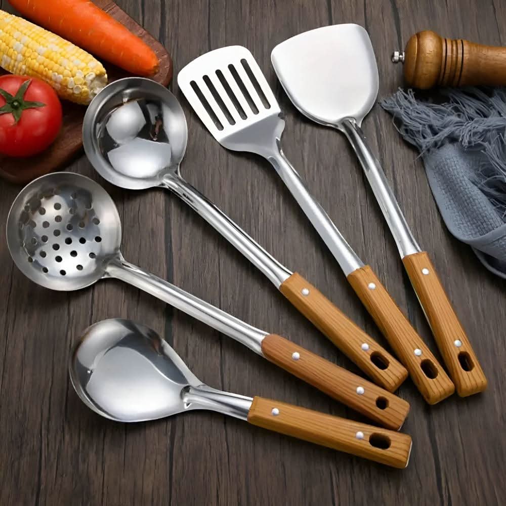 Kitchen Utensils Stainless Steel, Kitchen Utensil Set with Spatula, Turner, Soup Spoon and Rice Spoon, Cooking Utensils_04