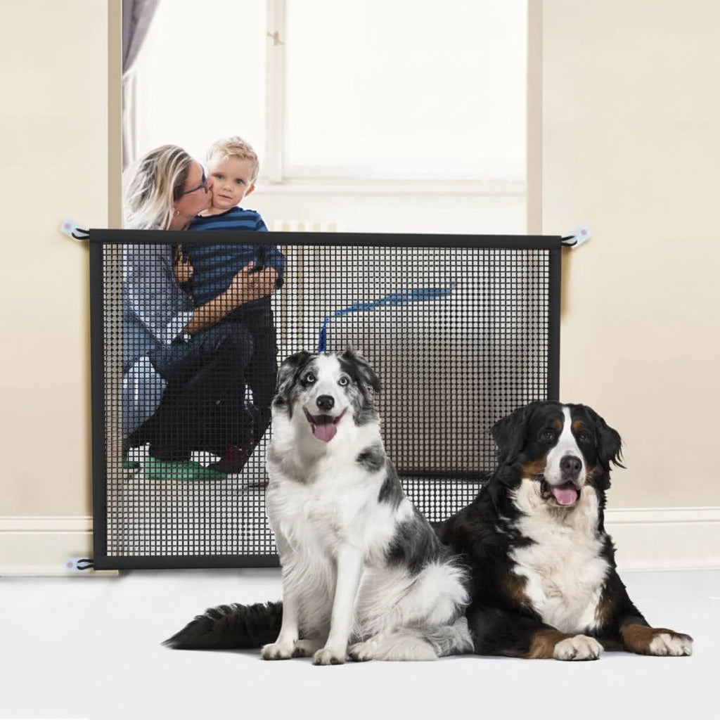 Retractable Baby Gate, Stair Gate No Drill, Doorway Dog Gate for Hallway and Stairs, Mesh Pet Barrier