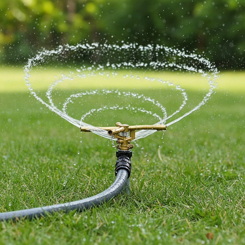 Garden Sprinkler 360 Degree, Brass Lawn Sprinklers with Rotating Arms up to 11 m, Water Sprinkler for Garden