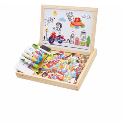 Magnetic Board for Kids, Drawing Board with Magnetic Cards, 3D Wooden Puzzle and Magnetic Game, Wooden Toys for Travel_18