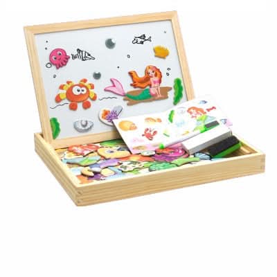 Magnetic Board for Kids, Drawing Board with Magnetic Cards, 3D Wooden Puzzle and Magnetic Game, Wooden Toys for Travel_13