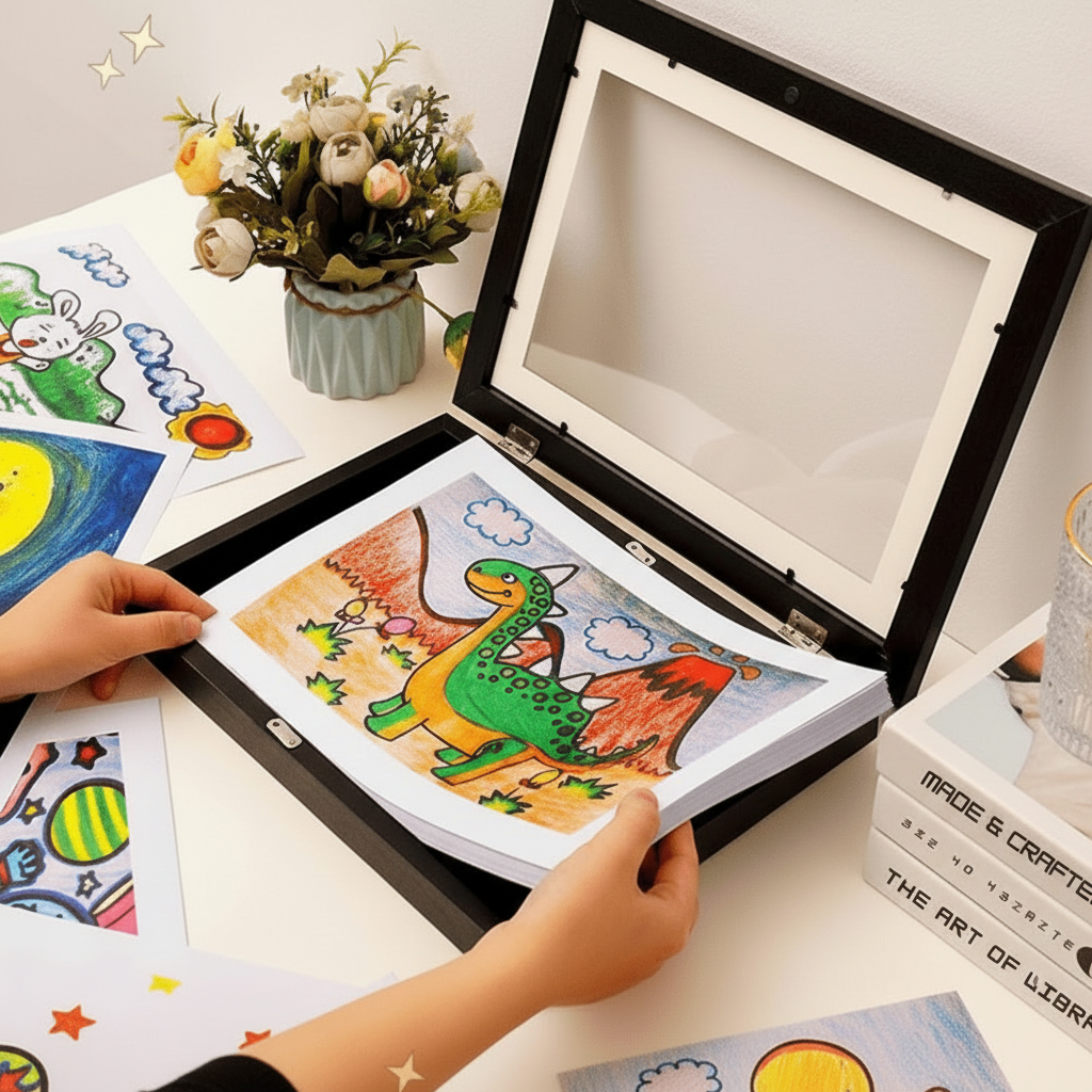 Picture Frames for Childrens Art, Photo Frame with Transparent Front, Wall Decor and Home Decor for Playroom_01