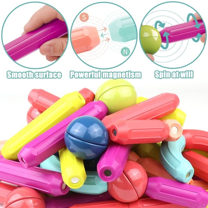 Magnetic Rods Building Set, Magnetic Sticks 36 to 108 Pieces, Magnetic Toys, Construction Toys, Toys for 2 Year Olds_03