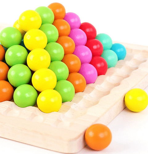 Colour Sorting and Counting Game, Montessori Toys with 80 Wooden Beads and Tray – image 7