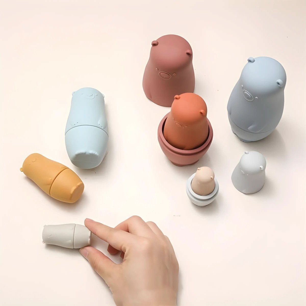 Silicone Nesting Dolls for Babies, Sensory Toys for 6 Month Old, Stacking Toy Bears or Penguins, Toys for 1 Year Old_11