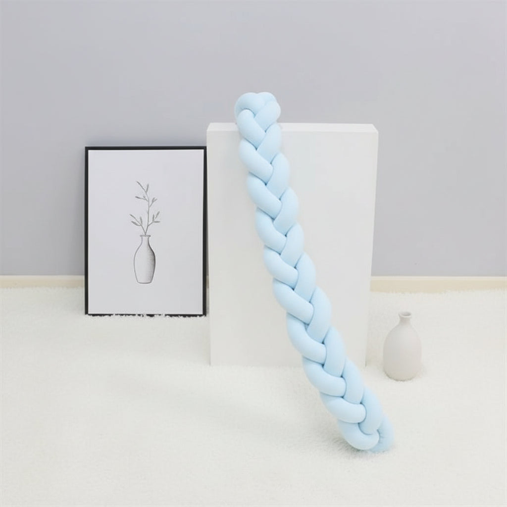 Braided Cot Bumper, Cotton Woven Crib Bumper in 1 to 4 m Lengths, Nursery Decor in Solid Colours_23