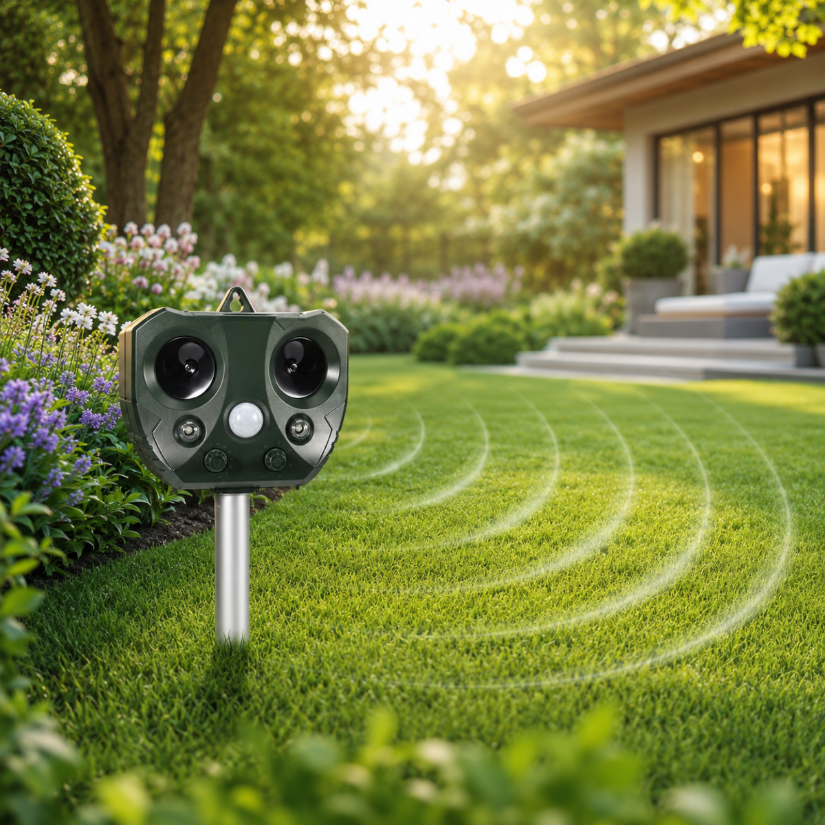 Bird Deterrent, Ultrasonic Pest Repeller with PIR Motion Sensor, Solar Bird Scarer for Garden and Terrace