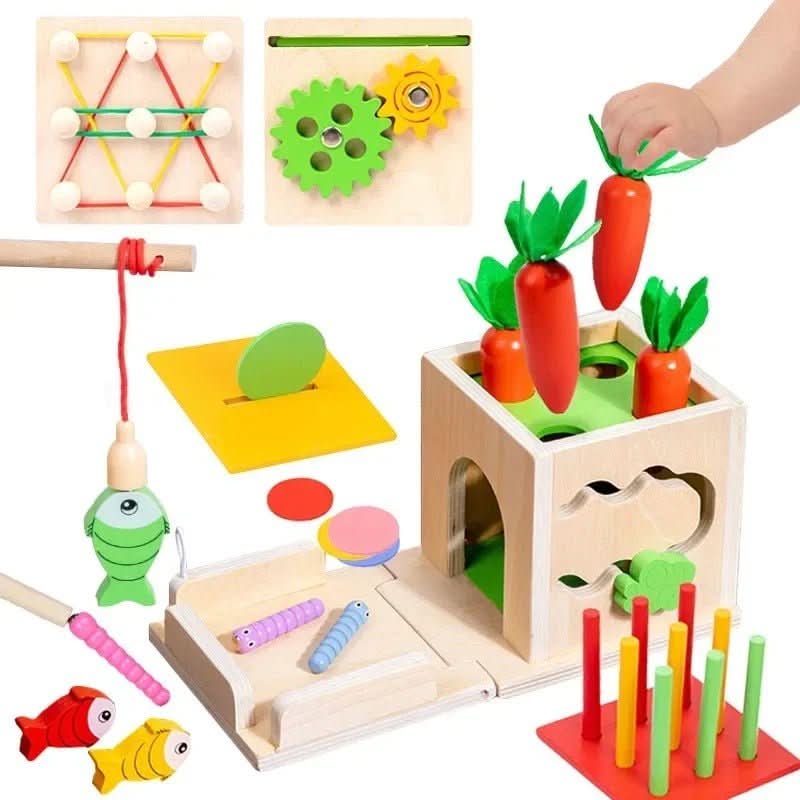 Activity Cube for Babies, Montessori Wooden Toys with 8 Learning Activities, Baby Toys from 6 Months, Activity Centre_03