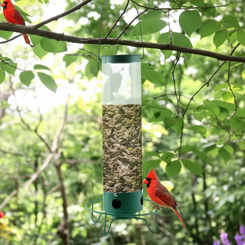 Bird Feeders, Outdoor Bird Feeder with Multi Port Feeding Openings