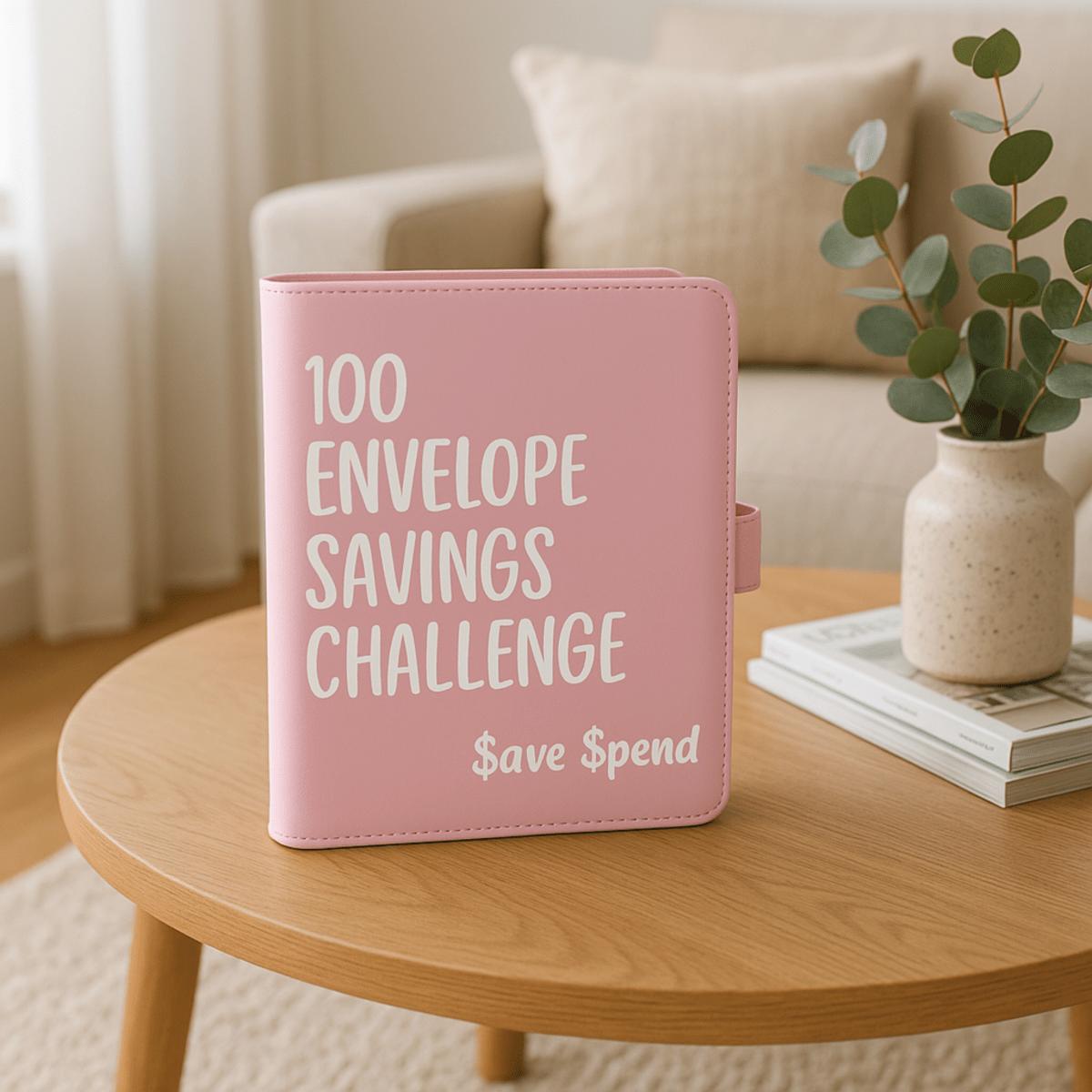 A5 Binder Budget Planner, 100 Envelope Challenge Budget Binder, Savings Challenge Book for Cash Stuffing