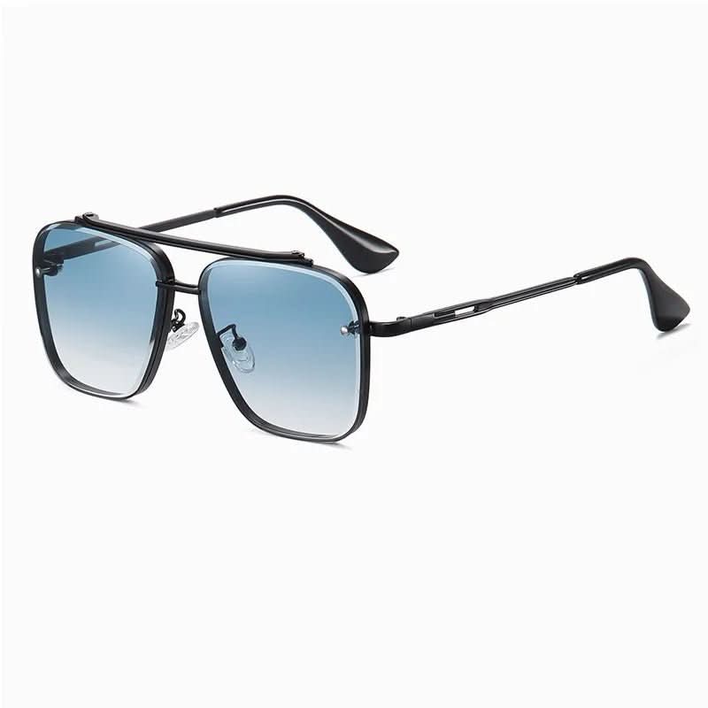 Metal Sunglasses with Gradient Lenses, Oversized Sunglasses with Large Metal Frame, Fashion Sunglasses for Everyday Wear