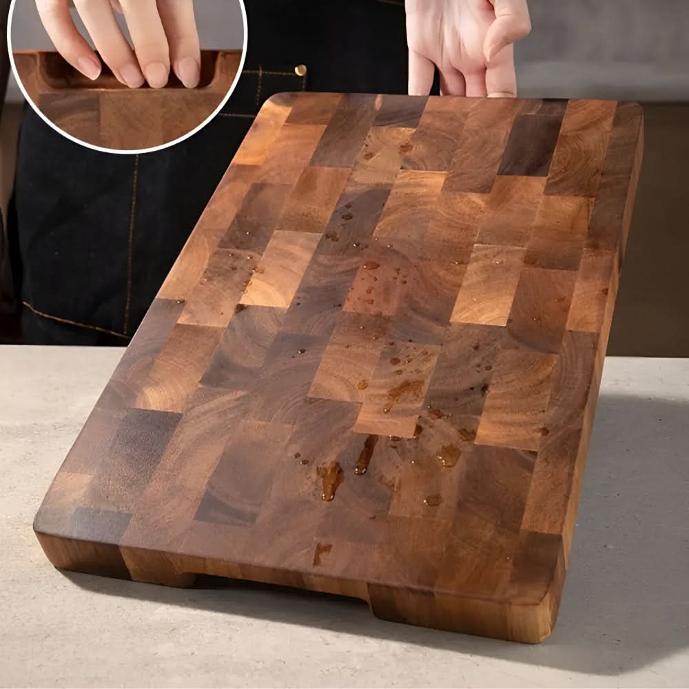 Wooden Chopping Boards, Acacia Wood Chopping Board with Checkerboard Pattern – image 8