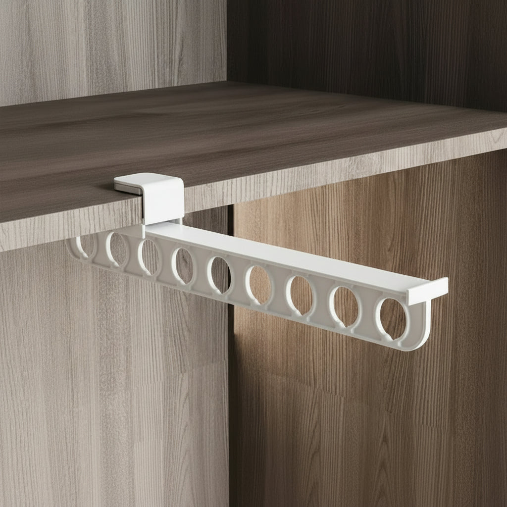 Pull Out Wardrobe Rail, Wardrobe Organiser for Deep Closets, Clothes Storage and Bag Organiser, Cupboard Organiser