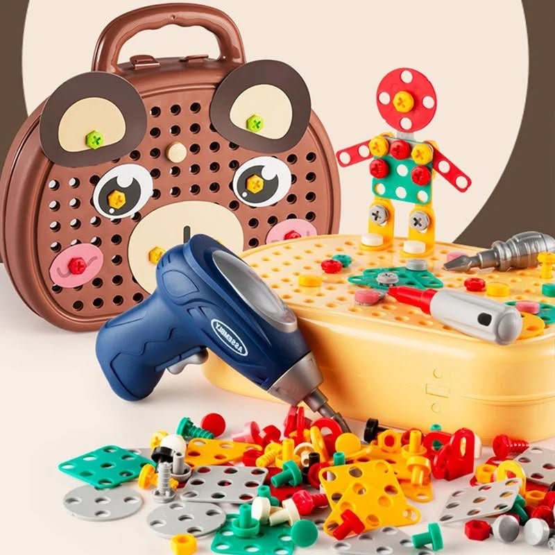 Construction Toys with Mini Drill, Building Toys Set of 203 Pieces, Toy Drill Kit, Toys for 6 Year Olds and Up_02