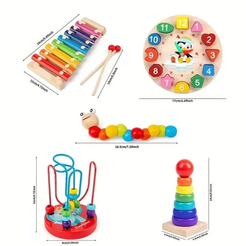 Baby Toys, Montessori Toys for 6 Month Old, 5 in 1 Wooden Sensory Toys for Motor Skills and Early Learning_05
