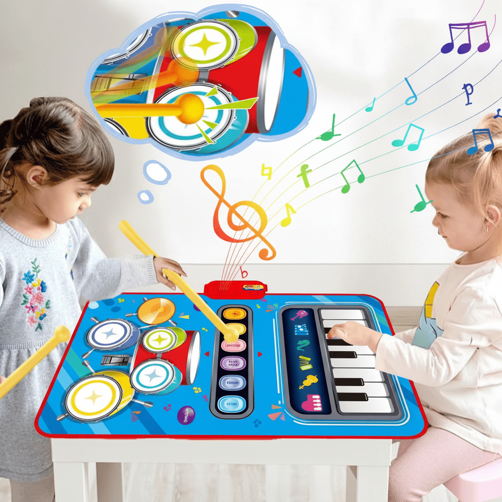Kids Dance Mat with 5 Instruments, Musical Play Mat with Piano and Drums, Educational Toys from 3 Years_03