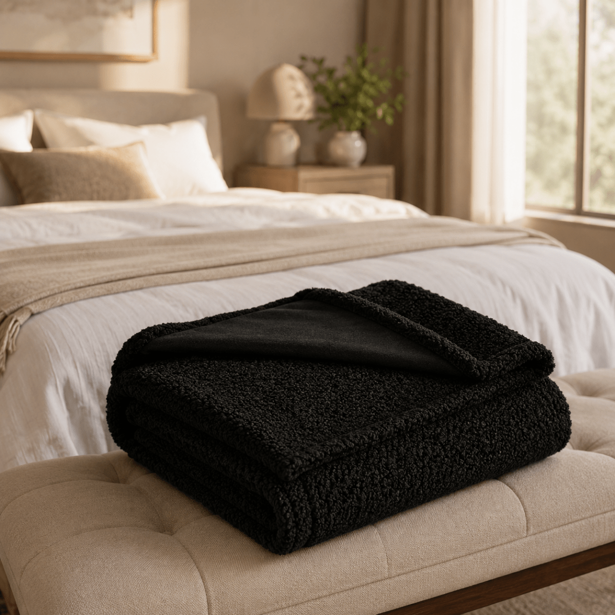 Waterproof Throw Blanket, Soft Fleece Blanket for Bed and Sofa