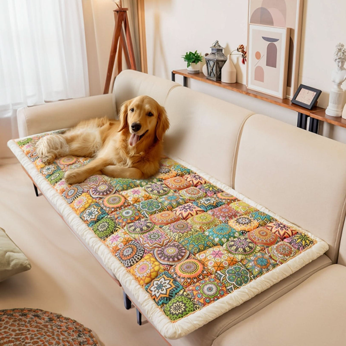 Non Slip Sofa Cover for Settee and Couch, Quilted Sofa Throw, Armchair Cover, Bed Throw