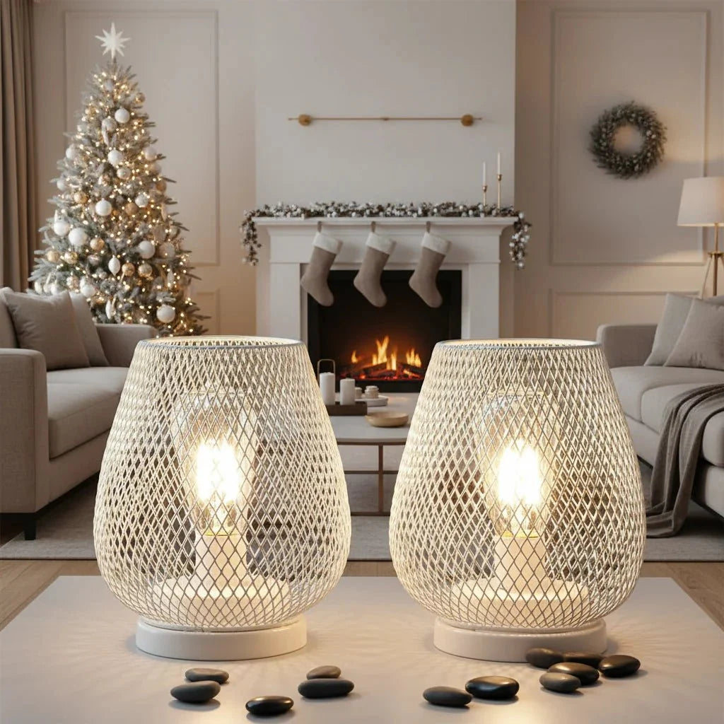 Battery Operated Table Lamp, Cordless Table Lamp with Warm LED Edison Bulb, Small Table Lamps for Living Room
